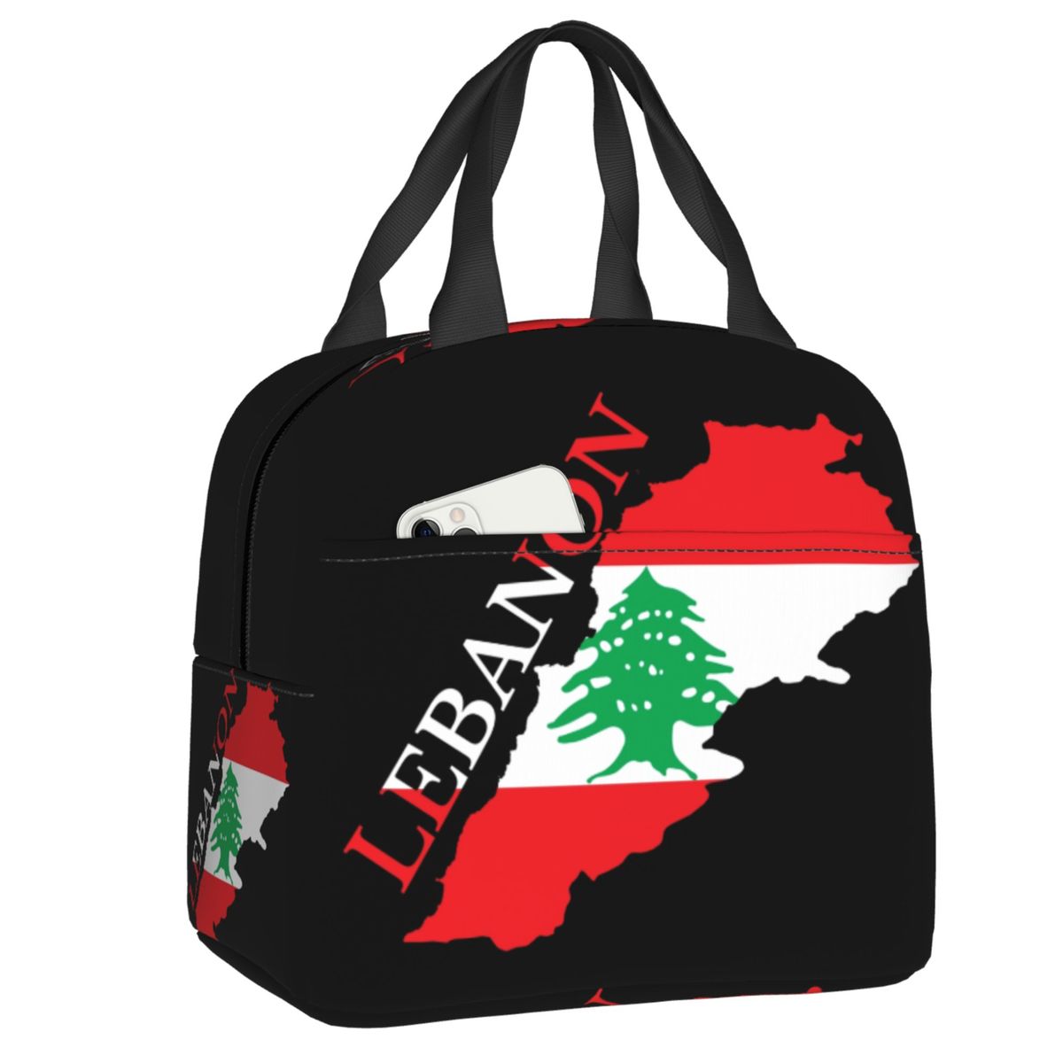 Women Bags Lebanon - Özel Lübnan Bayrağı Haritası Taşınabilir Öğle