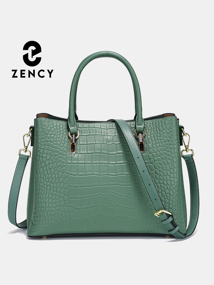 Women Bags Green - Zency Kadın Hakiki Deri Üst Saplı