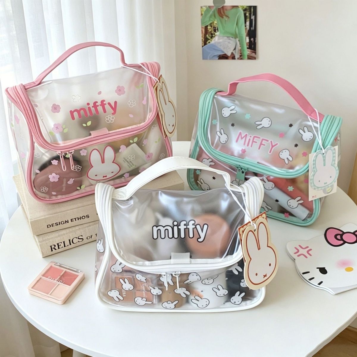 Jelly Bag Clear Pvc - Miffy Çizgi Film Tavşan Baskılı Şeffaf