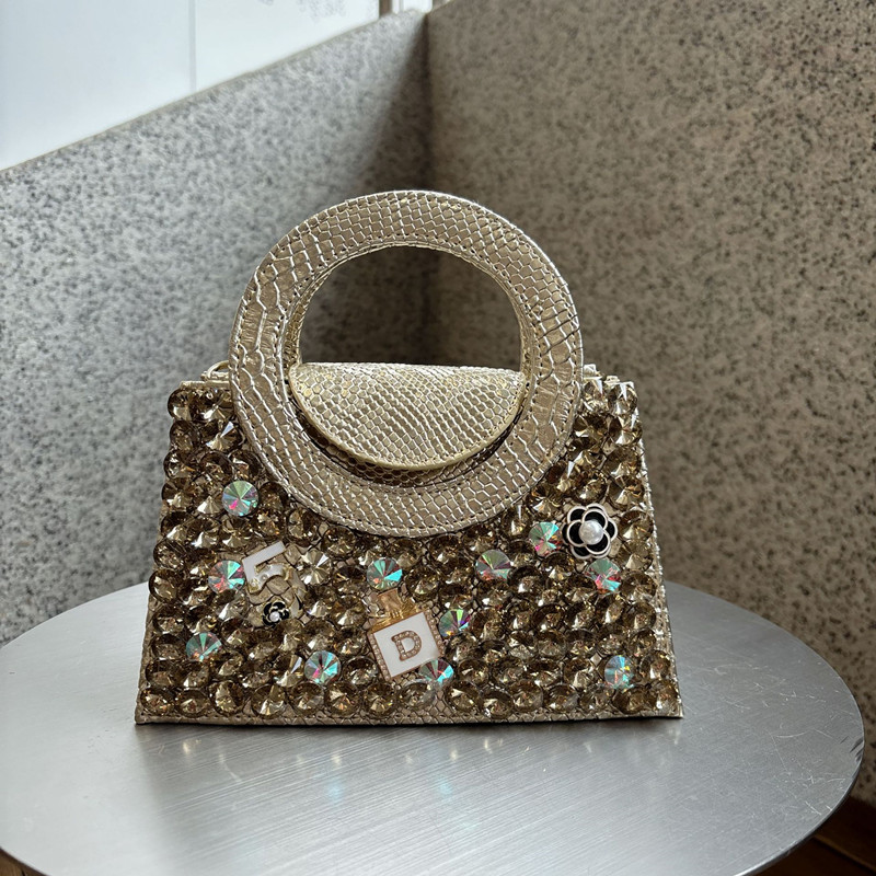 Evening Bag Beaded - 2025 Lüks Yılan baskı Kadın Yuvarlak