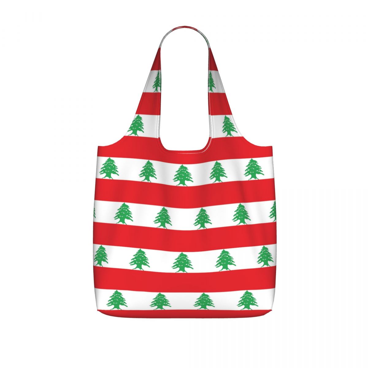 Women Bags Lebanon - Lübnan Bayrağı Baskılı Alışveriş Çantası Kanvas