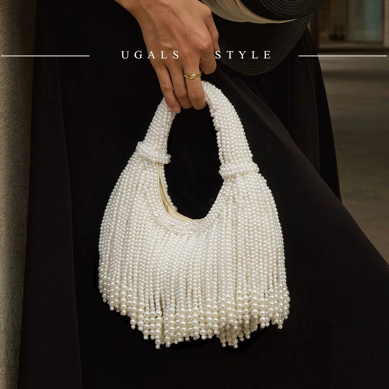 Evening Bag Beaded - Tasarım Saplı İncili Abiye El Çantası