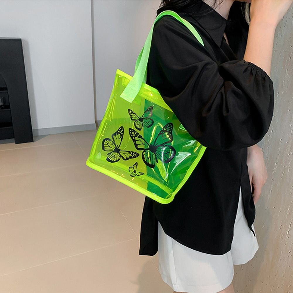 Kelebek Baskı Şeffaf Tote Çant - Jelly Bag Clear Pvc incelemesi ve fiyatı
