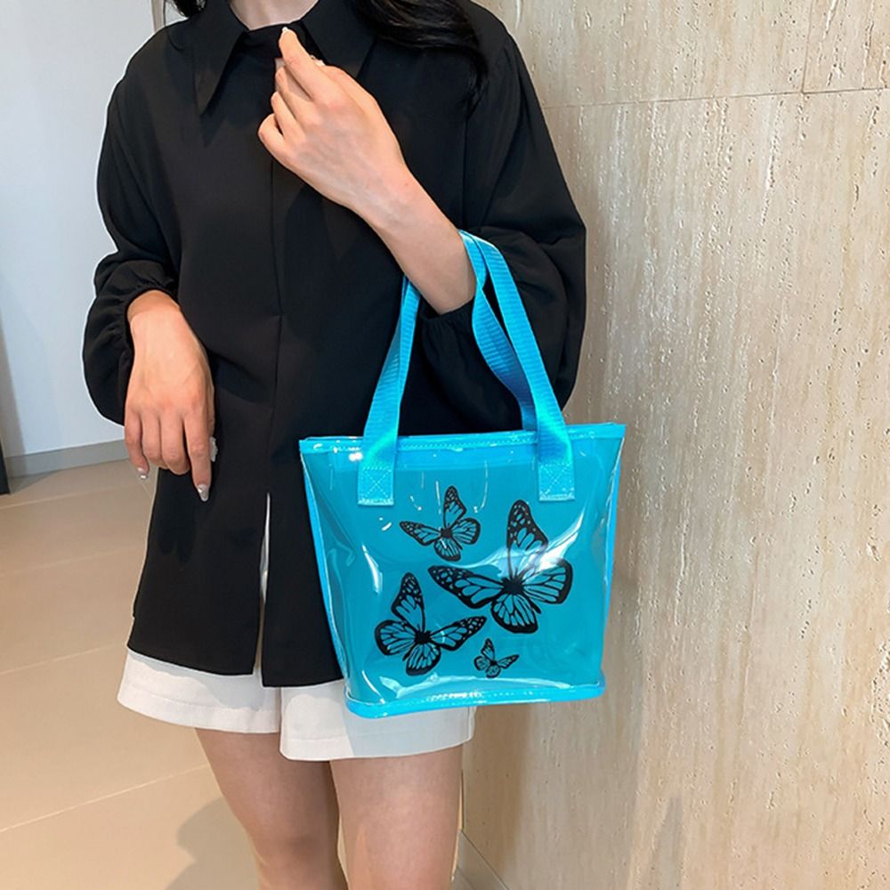 Kelebek Baskı Şeffaf Tote Çant - Jelly Bag Clear Pvc incelemesi ve fiyatı