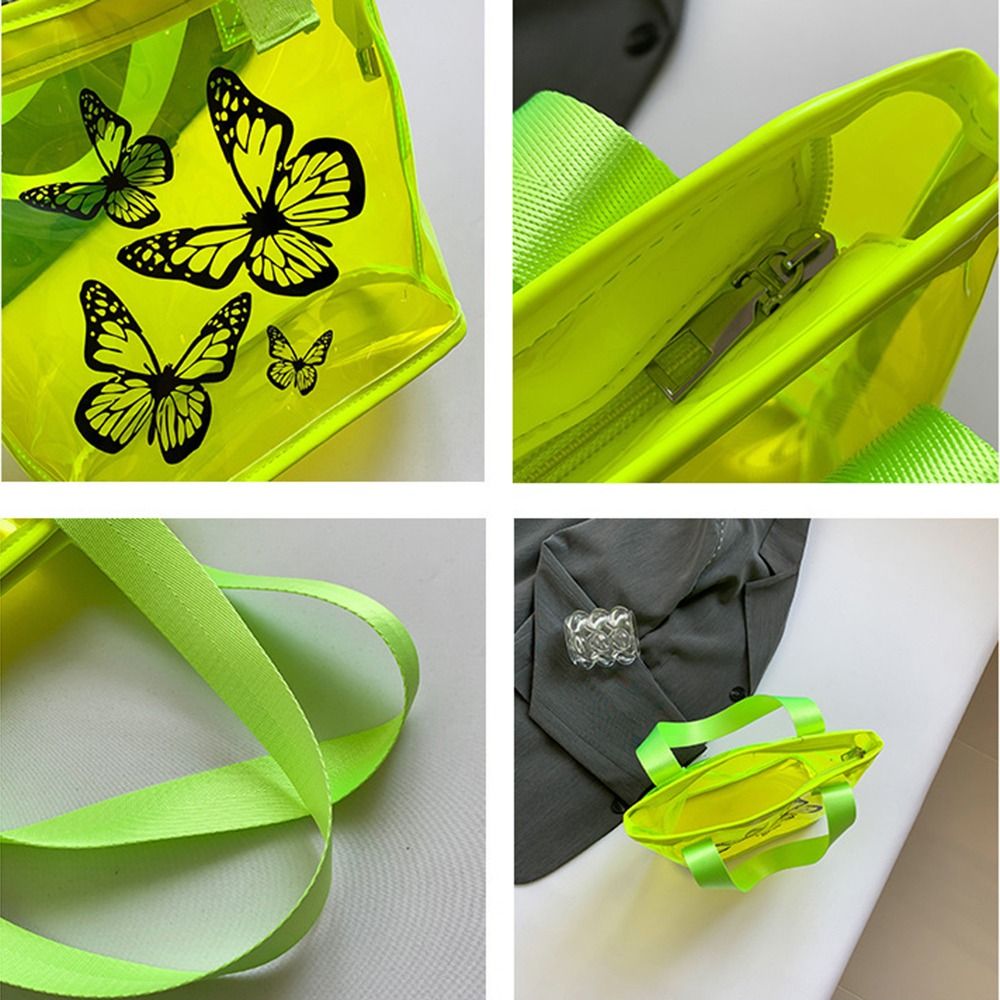 Kelebek Baskı Şeffaf Tote Çant - Jelly Bag Clear Pvc incelemesi ve fiyatı