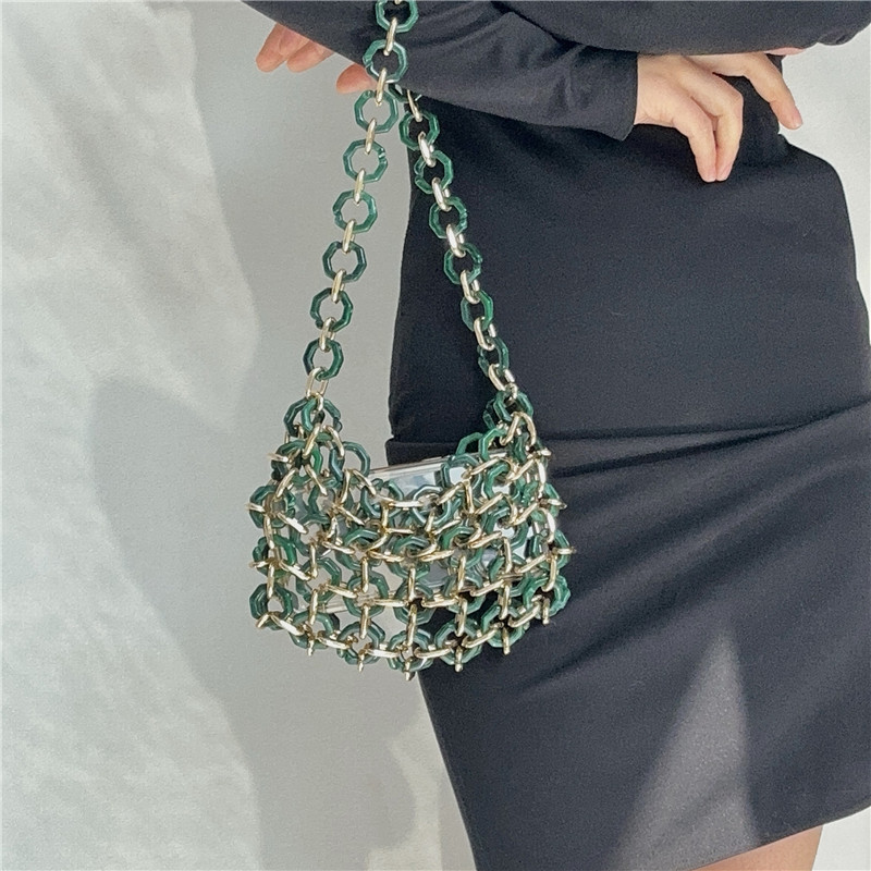 Yeşil Metalik Hauberk Omuz Çan - Women Bags Green incelemesi ve fiyatı
