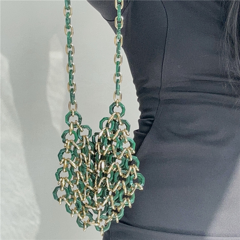 Yeşil Metalik Hauberk Omuz Çan - Women Bags Green incelemesi ve fiyatı