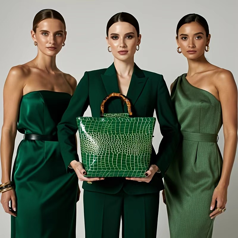 Kadınlar için lüks suni deri z - Women Bags Green incelemesi ve fiyatı