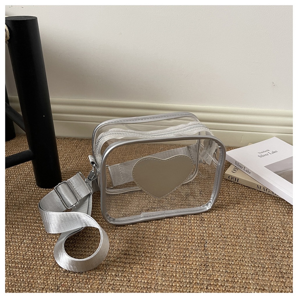 Kalp Desenli Omuz Çantası Şeff - Jelly Bag Clear Pvc incelemesi ve fiyatı