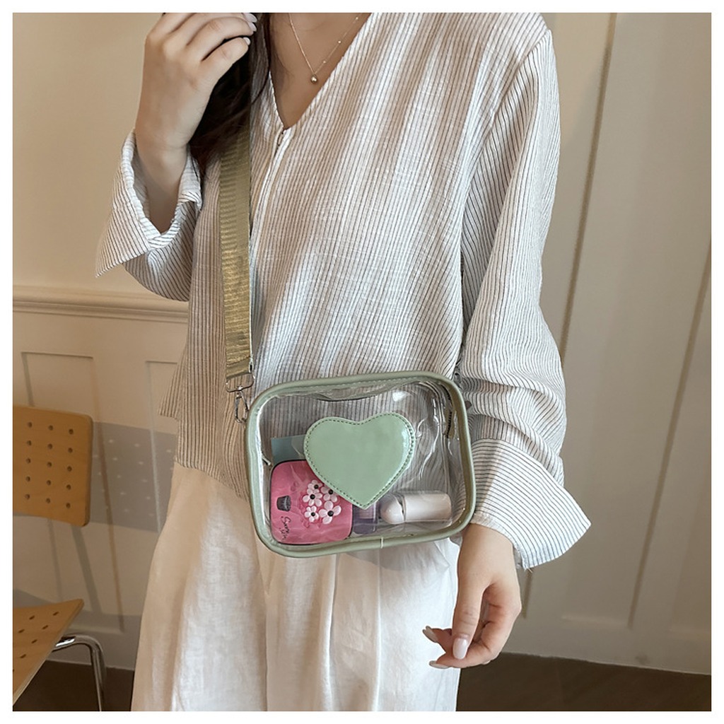Kalp Desenli Omuz Çantası Şeff - Jelly Bag Clear Pvc incelemesi ve fiyatı