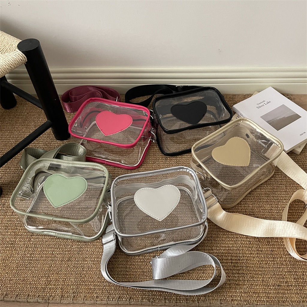 Kalp Desenli Omuz Çantası Şeff - Jelly Bag Clear Pvc incelemesi ve fiyatı