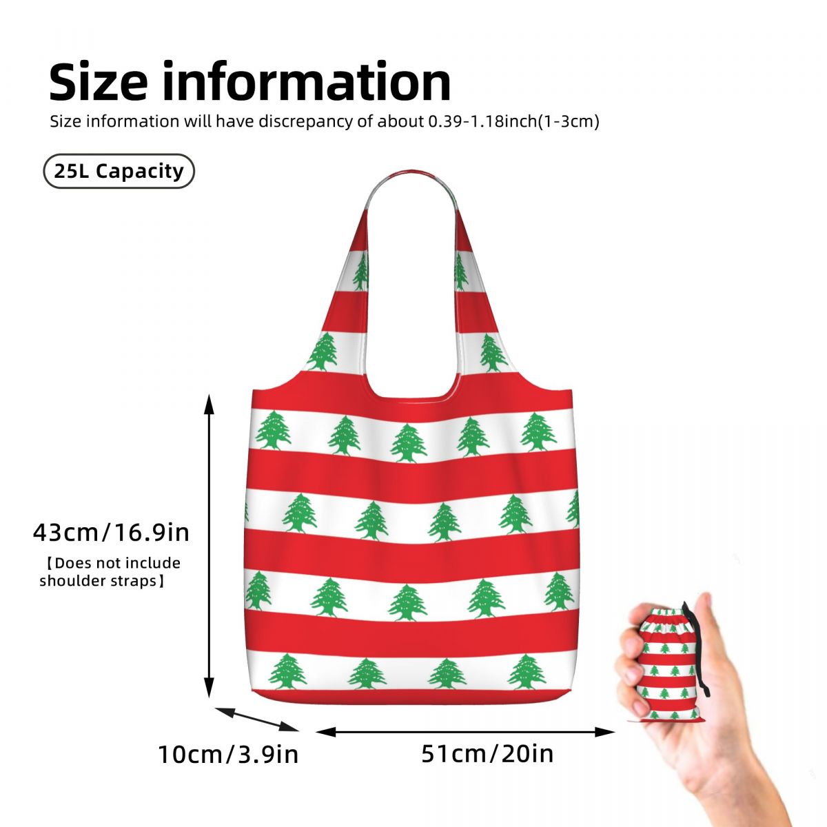 Lübnan Bayrağı Baskılı Alışver - Women Bags Lebanon incelemesi ve fiyatı
