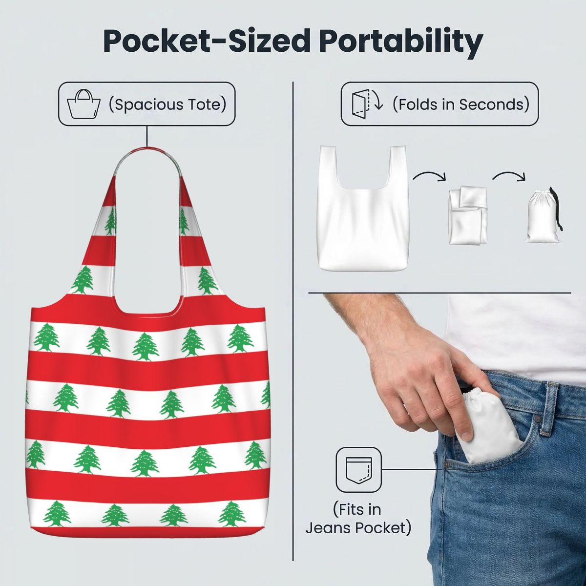Lübnan Bayrağı Baskılı Alışver - Women Bags Lebanon incelemesi ve fiyatı